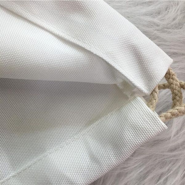 

20pcs/lot fashionable white sublimation santa sacks diy blanks large capacity candy drawstring bag christmas eve ornament gift sqcfkv