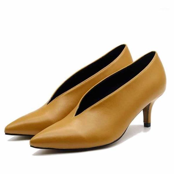 

nikali 2020 new women v-mouths ladies dress shoes youth women's shoes casual elegant pumps heels pointed1, Black