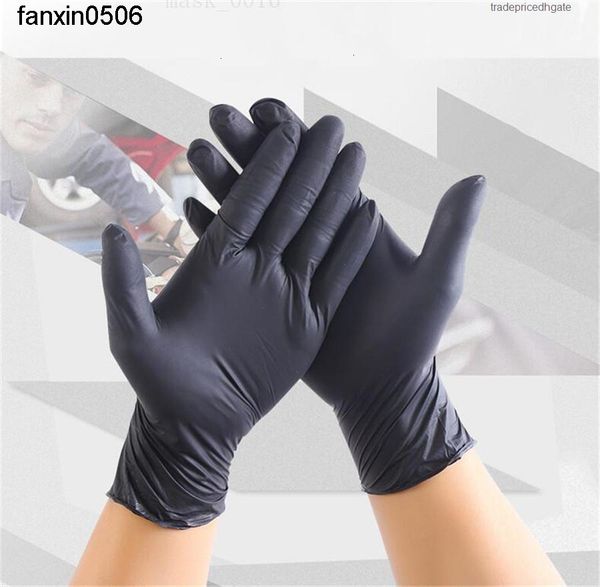 

gloves disposable original latex 100pcs pcs black nitrile rubber food household kitchen garden cleaning glove zm1u