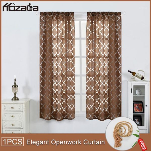 

hozada 1pc curtains window curtains hollow out seersucker draperies geometric style home decor 100x130cm1