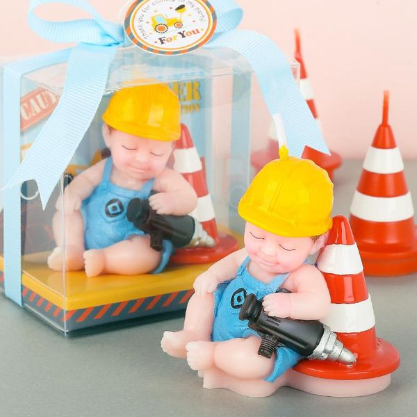 

other festive & party supplies creative scented birthday weddings candles cute boys repairman flameless wax cake for children gifts decorati