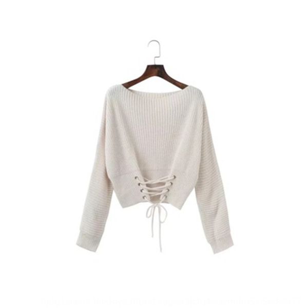 

новый стиль женщин с длинным sweatersleeve талии бинтом осенью зимой 2019 новый стилем свитера женщин с длинным свитером sweatersleev, White;black