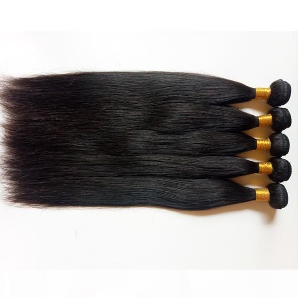 

brazilian virgin hair weave 8-28inch straight indian european remy human hair extensions 5pcs lot no tangle and no shedding, Black