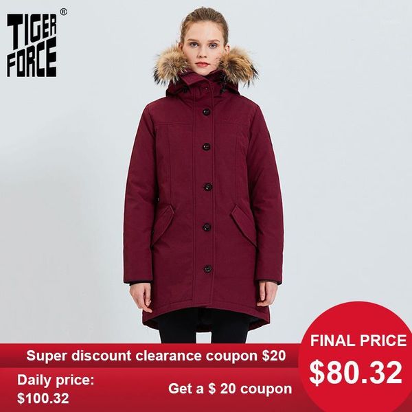 

tiger force 2020 thick alaska parka women winter jacket with real fur hood waterproof windproof outdoors padded coat snowjacket1, Black