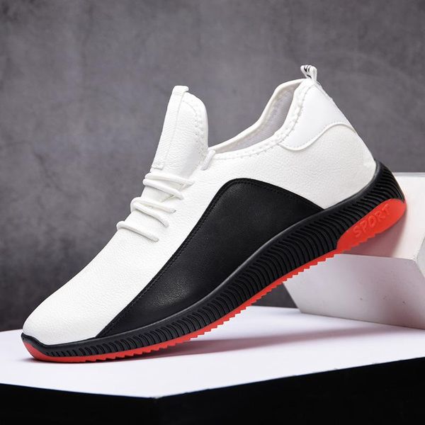 

2020new popular style men casual shoes lace up comfortable shoes men soft lightweight outsole hombre, Black