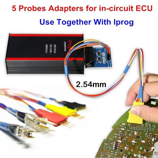 

iprog+ iprog key programemr 5 probes adapters for in-circuit ecu work with iprog+ programmer and xprog1