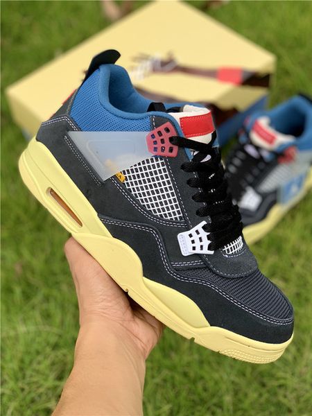 

2020 mens boots shoes 4 high sneakers union 4 mens shoes quality sneakers shoes fashion kick size .5-13 with double box, Black