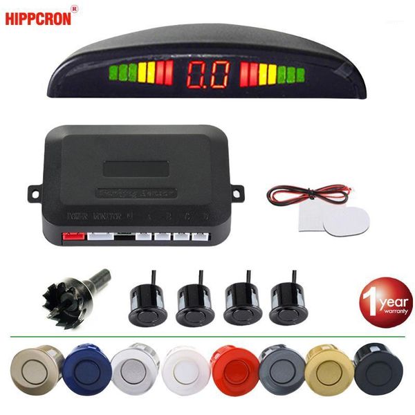 

hippcron car led parking sensor kit 4 sensors 22mm reverse radar sound alert indicator system 8 colors1