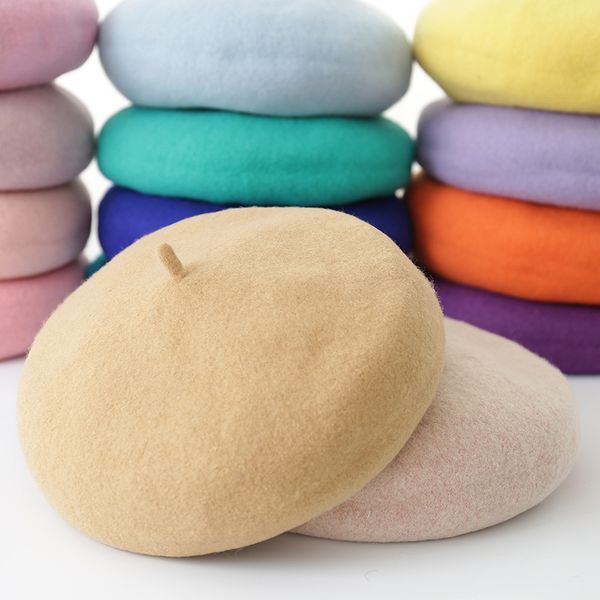 

lady spring winter береты hat painter стиль hat женщины шерсть урожай береты сплошной цвет шапки женский bonnet теплый walking cap, Blue;gray
