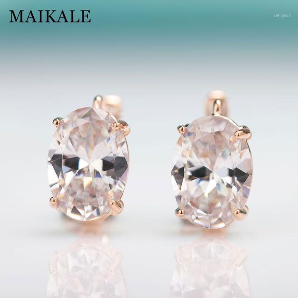 

stud maikale fashion round gradient blue earrings for women rose gold fine jewelry tourmaline zircon glass gift1, Golden;silver