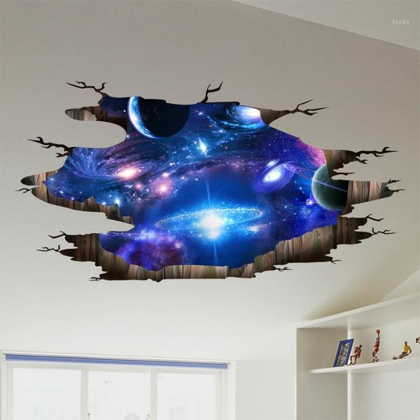 

wall stickers [shijuekongjian] universe galaxy 3d diy outer space milky way decor for kids rooms floor ceiling decoration1