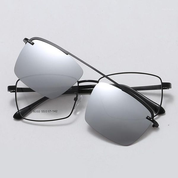 

bingking style metal retro sunglasses clip on 5 colors polarized sunglasses plastic lenses 8050 uv400 protection goggles eyewear1, White;black