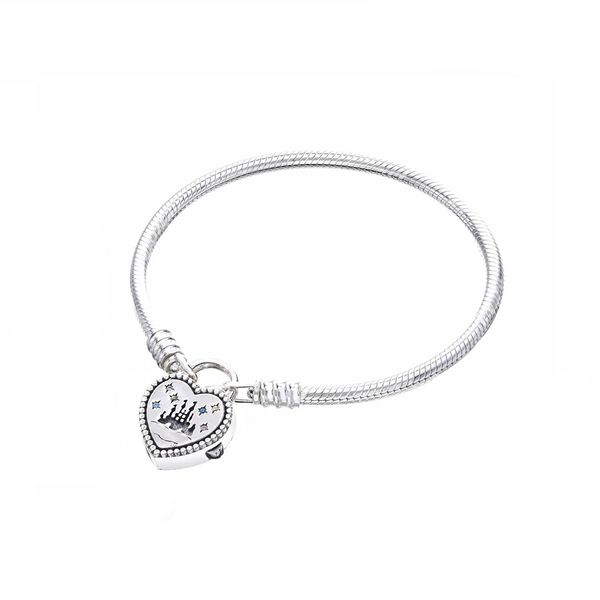 

wholesale romantic 925 sterling silver fantasyland castle heart bracelet bracelet fits for european bracelets charms and beads, Golden;silver