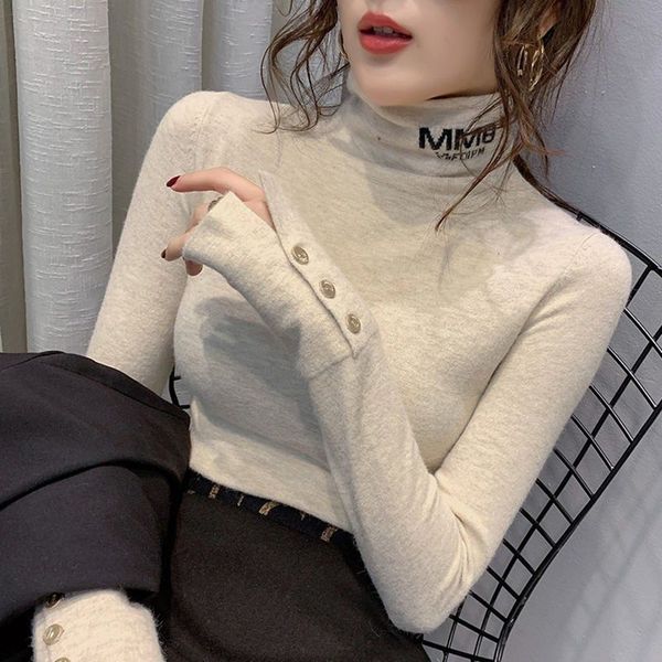 

new letter jacquard pile neck sweater in fall / winter 2020, White;black