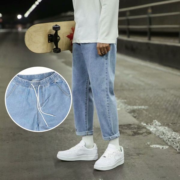 

autumn and winter straight pants, loose new jeans, men's fashion brand, korean versatile pants, Blue