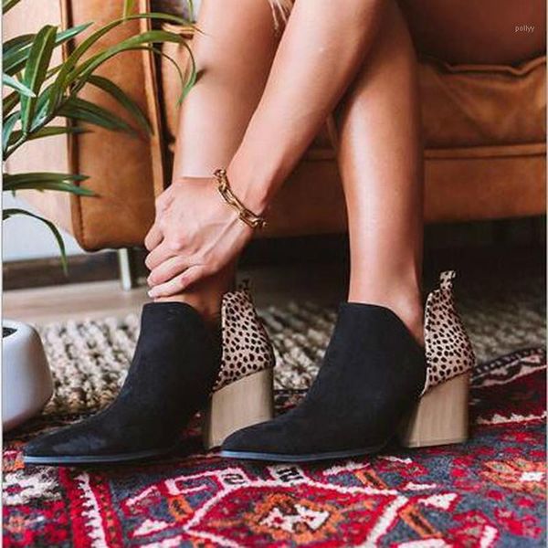 

boots women ankle chaussure booties chunky high heels pumps vintage plus size autumn matin shoes woman zapatos mujer sapatod17381, Black