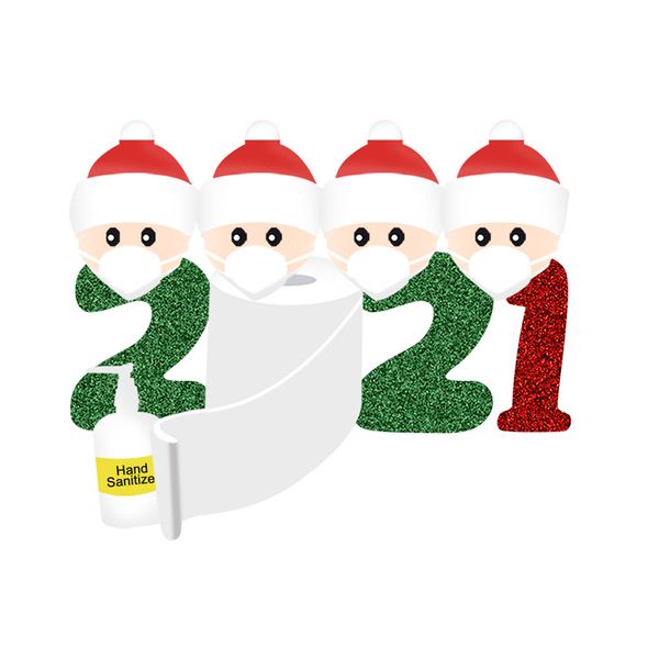 

2021 new персонализированного украшение survivor семья из 2 с масками для рук санированной рождество стикер стены home decor family любовь a