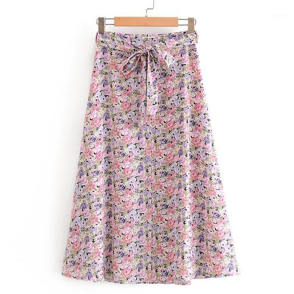 

elina prairie chic loose long skirts women fashion floral printed skirt women elegant tie belt waist skirts female ladies ead1, Black