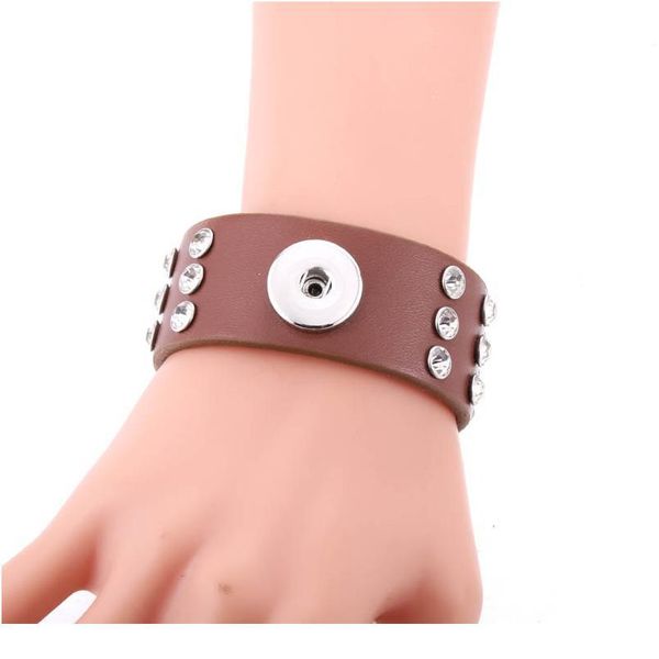 

new snap button jewelry bracelet 18mm leather snap bracelet wrap multilayer bohemian leopard leather bracelet fit snap jllxod, Golden;silver