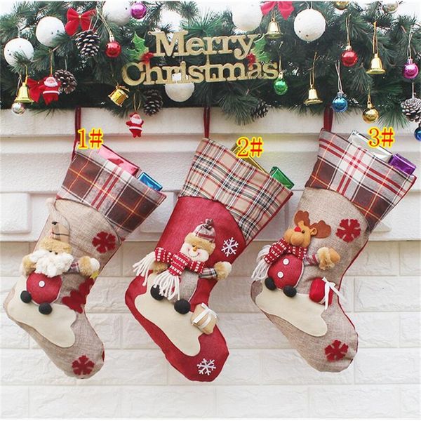 

new styles arrival stockings decor ornament 3 christmas party decorations santa christmas stocking candy socks bags xmas