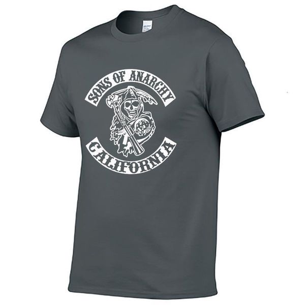

soa sons of anarchy the child fashion samcro skull print t-shirt men harajuku hip hop short sleeve cotton casual mens tee shirts, White;black