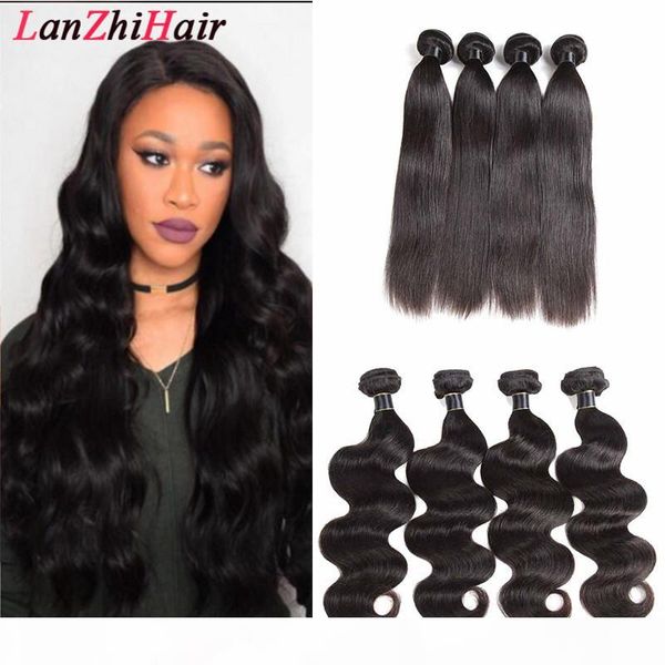 

brazilian body wave straight virgin hair 3 4 bundles unprocessed human hair weave bundles mink brazilian deep water wave items, Black