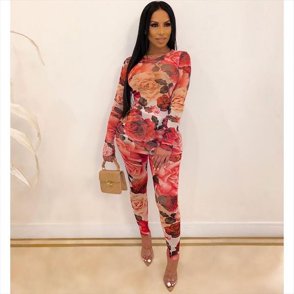 

beautiful style print 2 piece set lady o neck and skinny long pants two piece set bohemian style outfit dwy6637, Gray