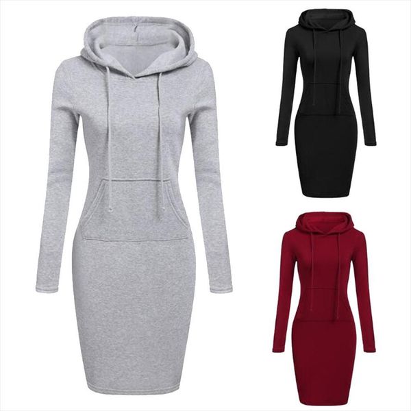 

hoodie autumn winter hoodie for women solid color sport hoodie long sleeve sweatshirt pocket long slim pullovers ladies casual, Black