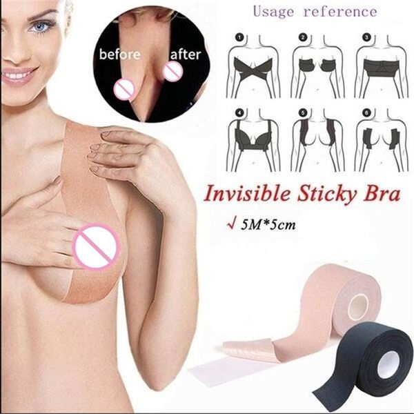 

5m 1 roll invisible breast lift tape push up sticky bra strapless backless bra tape breathable boob for women nipple covers1, Red;black