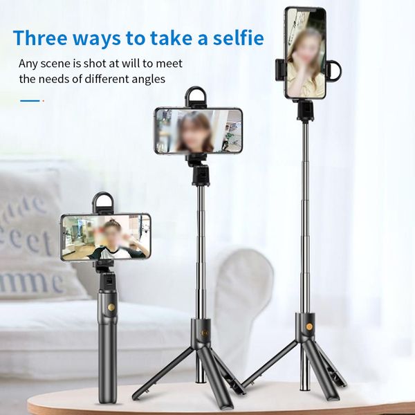 

bluetooth 4.0 tripod telescopic foldable selfie remote controlling holder 360 degree rotary phone claw