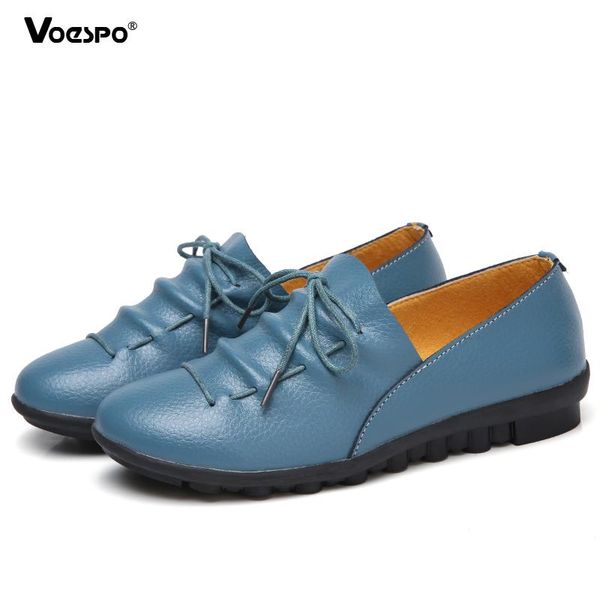 

2020 flats shoes women oxford lightweight shoes ballerina genuine leather slip on lace up loafers ladies casual, Black