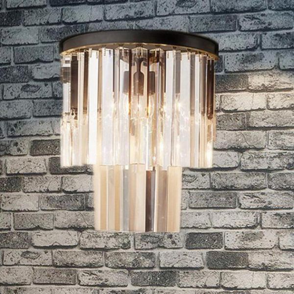 

american rural crystal wall lighting long crystal bar light lustre kitchen wall lamp for living room bedroom balcony droplight