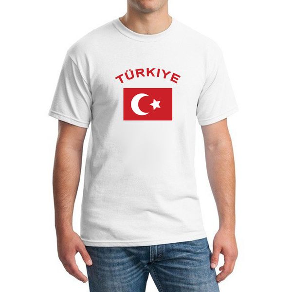 

sport blwhsa turkey fans cheer t shirts fashion o collar white color national flag short sleeve tshirts for men