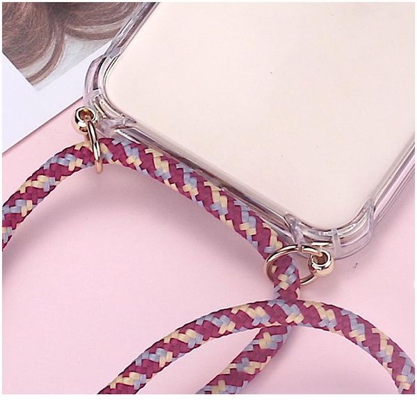 

luxury lanyard sile phone case for oneplus 8 7t 7 pro 6t 6 5t 5 ultra-thin necklace rope cover for o qyllps