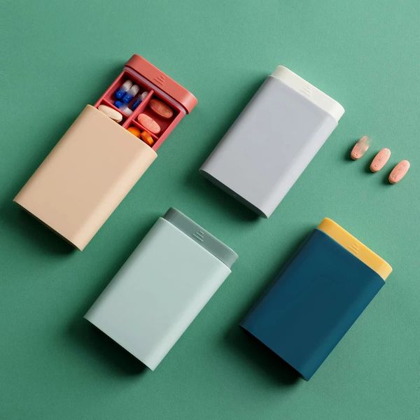 1PCS Mode Tragbare Nordic Stil Pille Box Tablet Pillbox Dispenser Medizin Boxen Abgabe Medizinische Kit Organizer