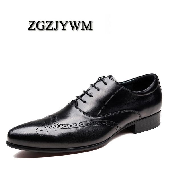 

dress shoes zgzjywm fashion black/wine red oxfords mens lace-up pointed toe genuine leather formal business man wedding