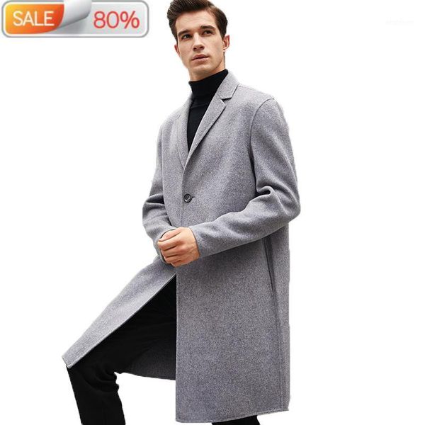 

men's wool & blends double-faced men korean overcoat spring autumn long mens coat and jacket abrigo hombre mndy9902 b214961, Black