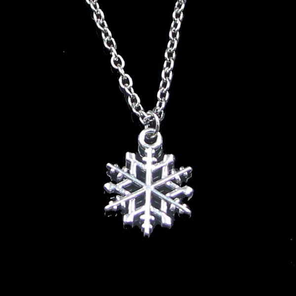Moda 19 * 15mm floco de neve neve pingente de neve link cadeia para colar fêmea gargantilha presente de festa de jóias criativas