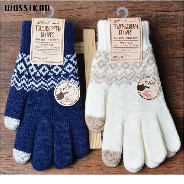 

winter gloves screen touch gloves wool suit women man geometric gloves e touch rekawiczki modis gifts mitte sqcxll, Black