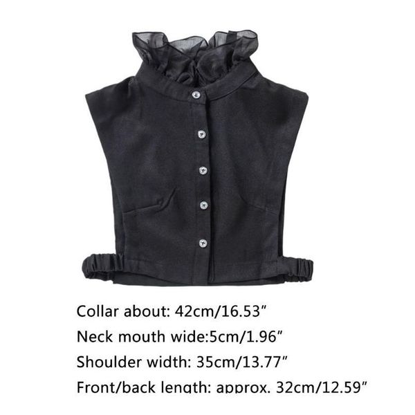 

sweet ruffles fake stand collar female high neck chiffon detachable half shirt sweet qylwno, Blue;red