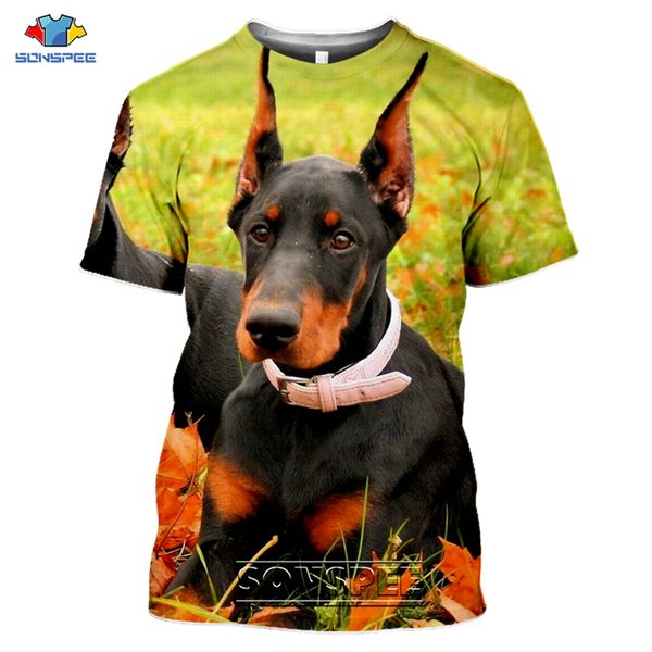 

animal doberman dog cool 3d print shirts comics anime funny men clothing