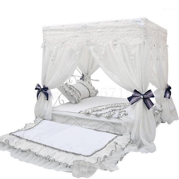 

cat beds & furniture luxury court bed pet teddy bear kennel princess iron dog small medium large supplies1