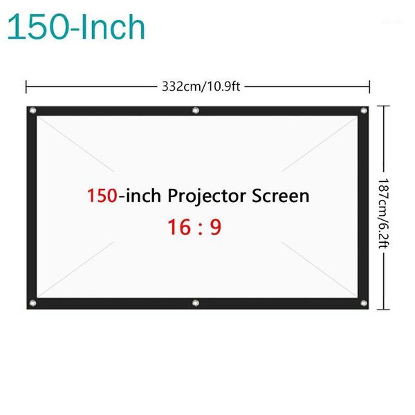 

practical 150 inch projector screen cloth hd foldable anti-crease proyectores projection screen movie for home theater1