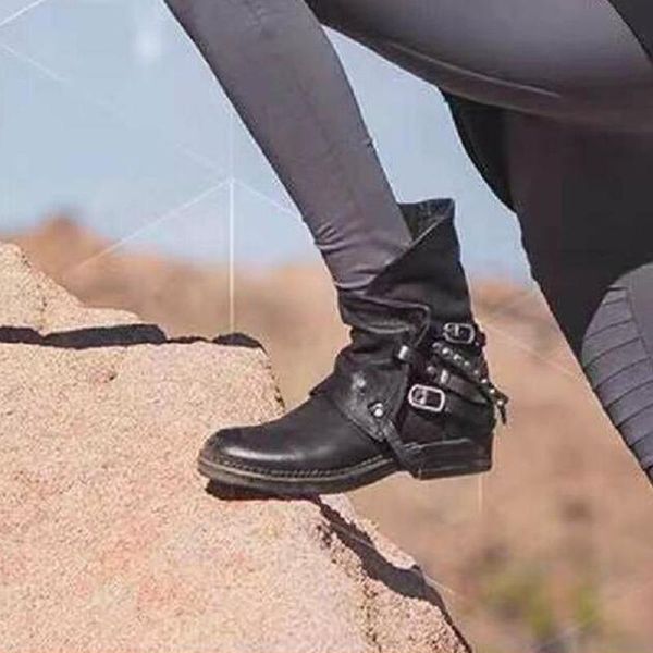 

женщины ботильоны низкие каблуки круглые винтажные носок pu matin обувь женщина chaussure zapatos mujer гладиатор плюс размер пинетки d1447, Black