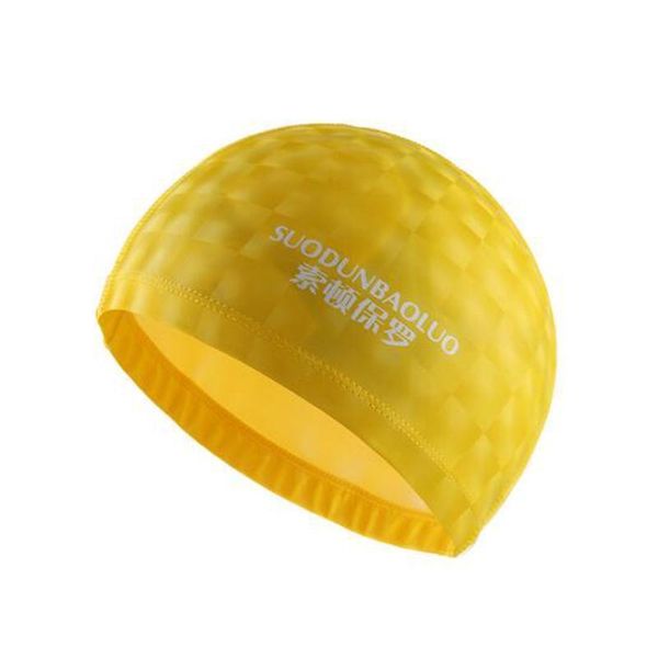 

crystal water cube grids adults pu fabric waterproof ear long hair protection swim pool swimming water caps hat for m sqczjr