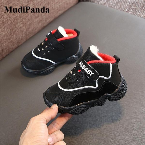 

mudipanda baby shoes warm cotton footwear for children plus velvet 2020 winter sports shoe boys 1-5 years of girls snow boots1, Black
