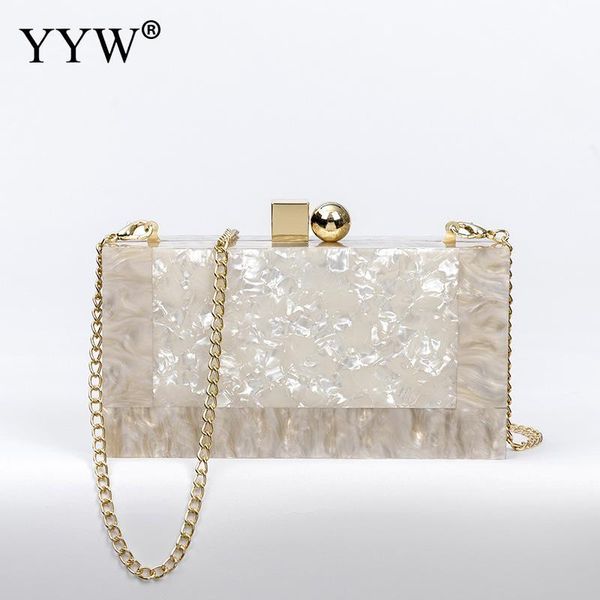

yyw marbling white acrylic purse box clutch luxury handbags women bgas designer messenger beach travel summer acrylic hand bags c1009