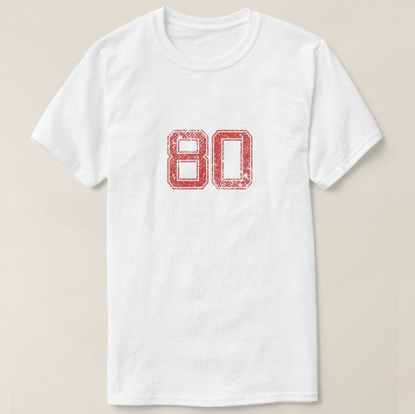 

2019 printed men t shirt cotton short sleeve red sports jerzee number 80 t-shirt women tshirt sport hooded sweatshirt hoodie