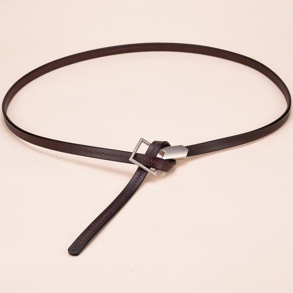 

новейшие галстуки узел натуральные кожаные ремни для женщин коровкин тонкий cinturon mujer мода cintura донна настоящая кожаная кожаная завя, Black;brown