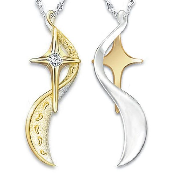 

sparkling zircon cross pendant necklace for women footprint clavicle chain 2020 fashion statement banquet party jewelry hot, Silver